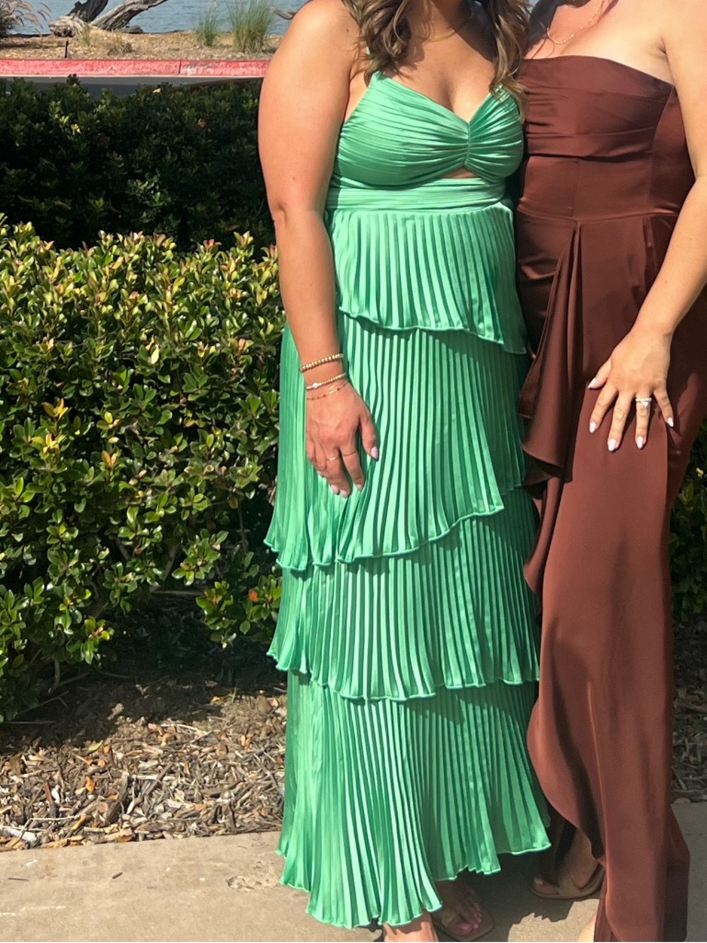 Abercrombie Pleated Tiered Midi Dress